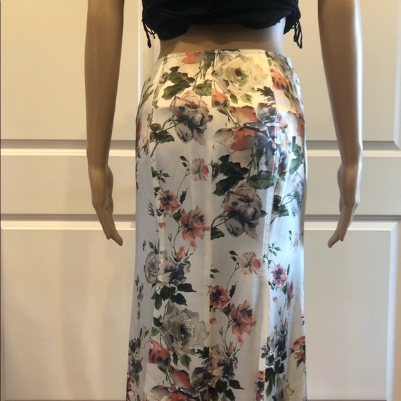KULSON ITALY silk midi floral print skirt - Picture 4 of 8